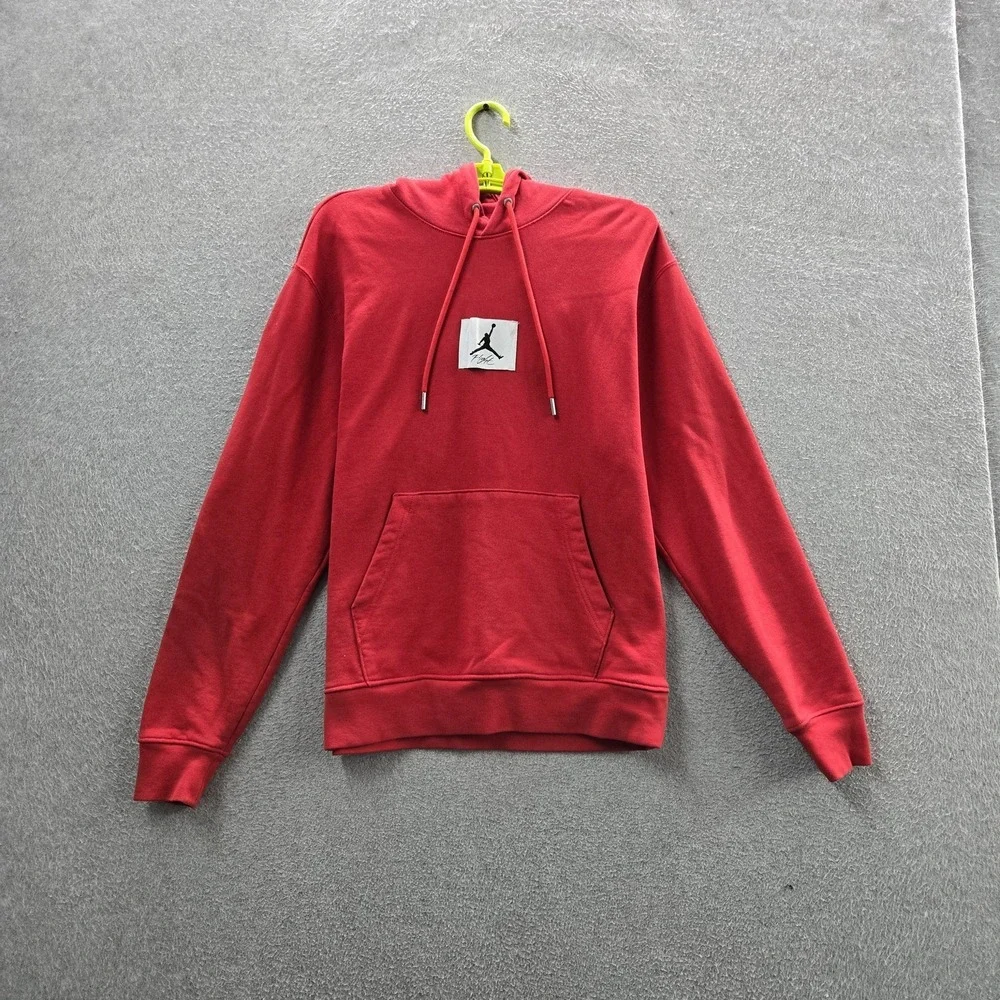 Jordan Men Hoodie S‎ Red Fleece Jumpman Logo Activewear Long Sleeve